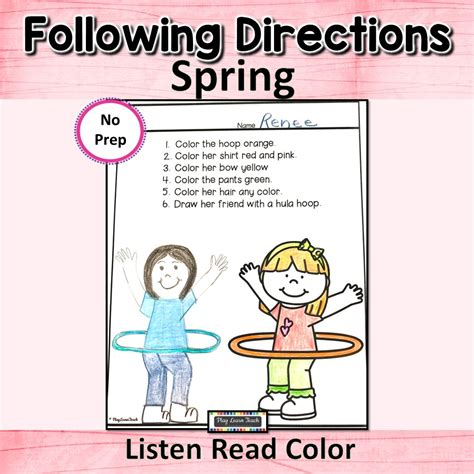 Following Directions Spring Listening Reading Comprehension Classful