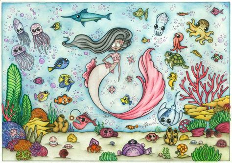 Under the Sea 2017 by InkOfIllusion | Under the sea, Sea, Colored pencils