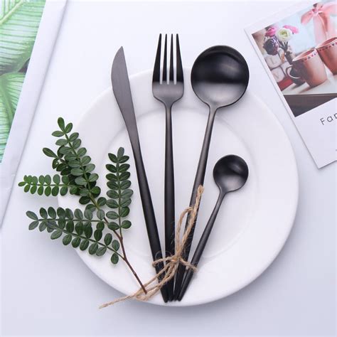 matte black flatware set modernspaceliving
