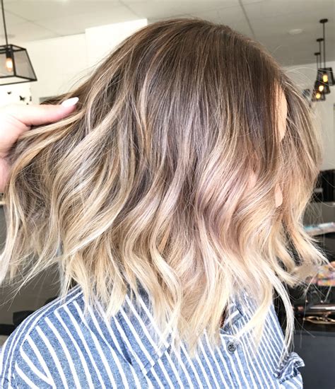 Blonde Balayage Short Lob Multidimensional Colour Lived In Hair Colour