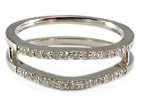 25 Ctw Diamond Ring Wrap Guard Enhancer Insert 14k White Gold