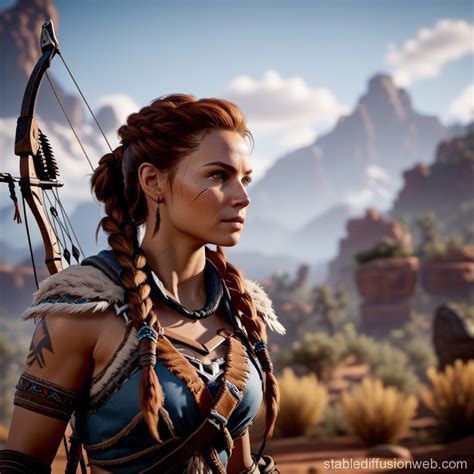 Horizon Zero Dawn Alloy S Full Body With Bow Stable Diffusion Online