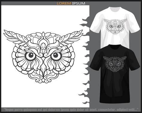 Premium Vector Owl Head Mandala Arts Isolated On Black And White T Shirt