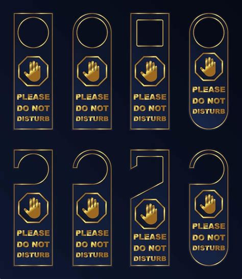 Premium Vector Premium Blue Gradient Gold Door Hanger Do Not Disturb