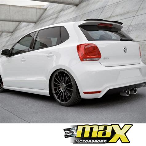 Vw Polo 6 Maxton Style Gloss Black Roof Spoiler Extension Max Motorsport