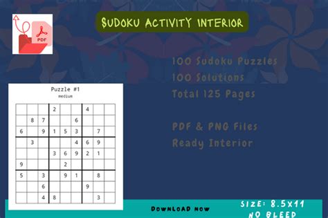 100 Sudoku Puzzle with Solutions Graphic by Jerin Design · Creative Fabrica