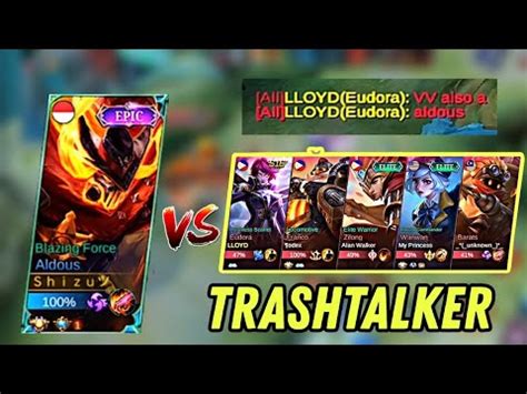 Aldous Destroyed Enemy Trashtalker Counter Heroes Shizu Gaming Mlbb