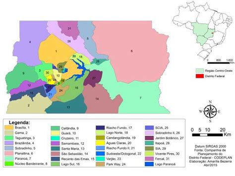 Distrito Federal Possui Regi Es Administrativas Mapa De