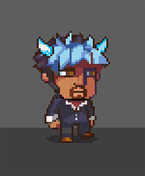 Mpa Blue Hair White Horn Pixel Art By Dontwatchm3 On Deviantart