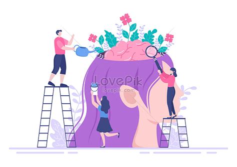 Psicología De La Salud Mental Plana PSD ilustraciones imagenes