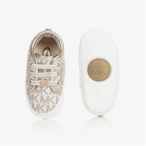 Michael Kors Kids Baby Girls Ivory Mk Pre Walker Trainers Childrensalon