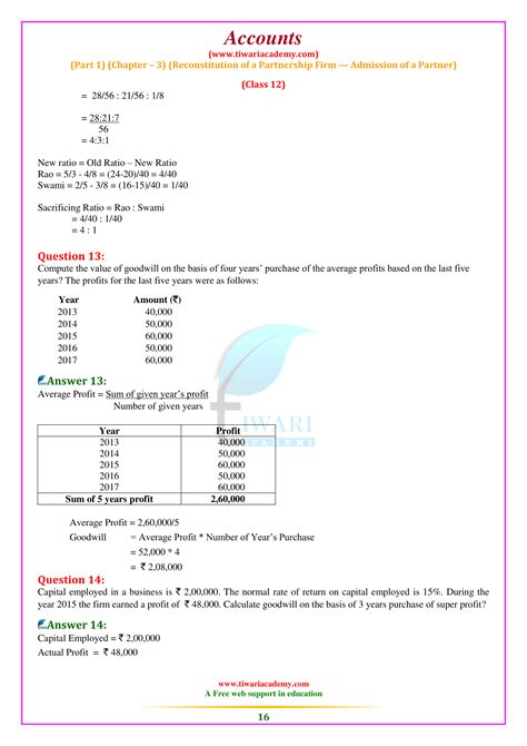 Ncert Solutions For Class Accountancy Part Chapter For