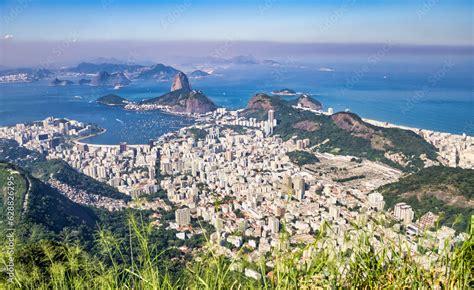 Panorama Of Cityscape Rio De Janeiro Brazil Beachfront District