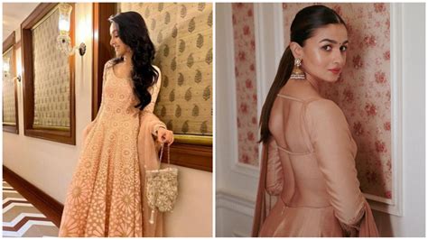 Shraddha Kapoor S Pastel Pink Anarkali Vs Alia Bhatt S Nude Toned