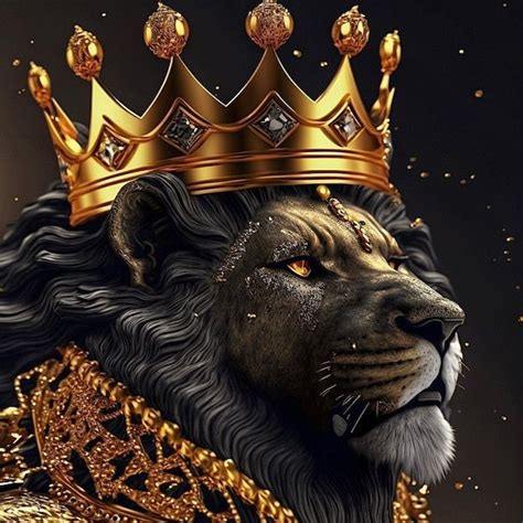 Premium Photo A Lion With A Crown On His Head In 2023 Lion Artwork