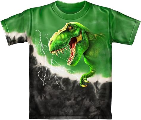 T Rex Green Tie Dye Youth Tee Shirt Clothing