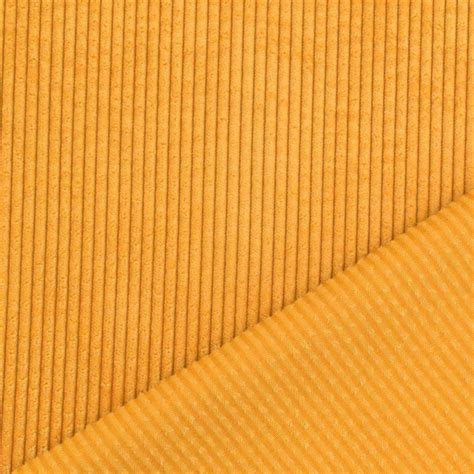 Tissu Velours C Tel Uni Grosses C Tes Jaune Moutarde Tissus Hemmers