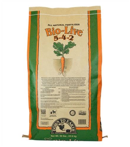 Down To Earth Organic Bio Live Fertilizer Mix 5 4 2 50 Lb 1 Fred Meyer