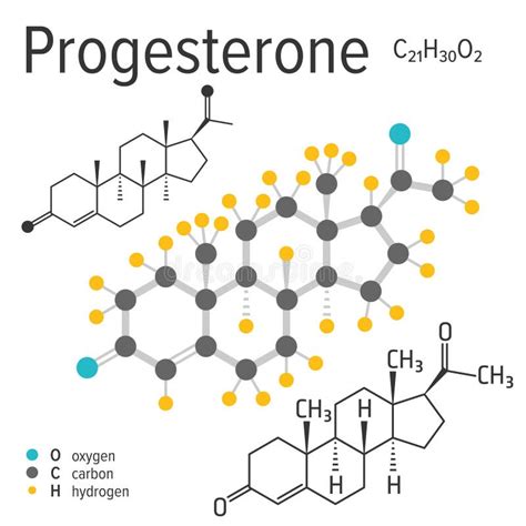 Progesterona F Rmula Estructural Y Modelo Qu Micos De La Mol Cula