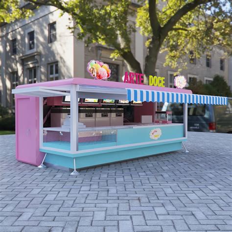 Whole Assembled Outdoor Ice Cream Kiosk Street Yogurt Booth For Sale