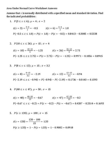 A Level Normal Distribution Questions Teaching Resources Worksheets