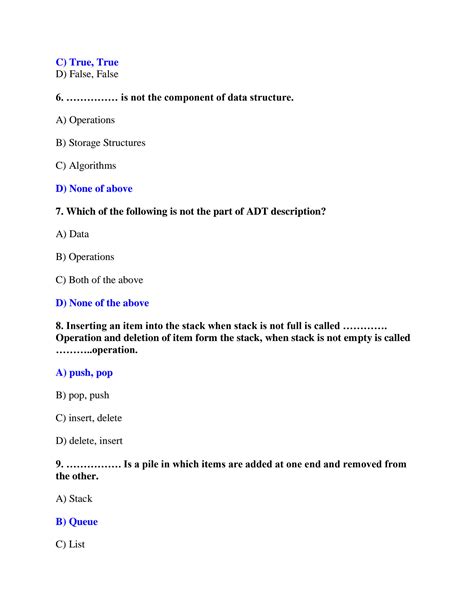 Solution Data Structures And Algorithms Mcqs With Answers Pdf Notes