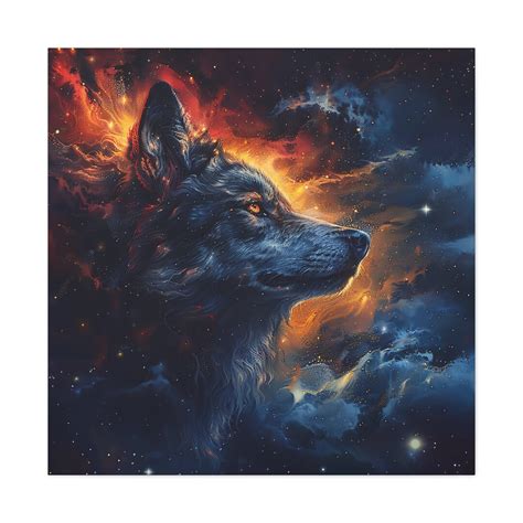 Beautiful Gray Wolf Portrait Wild Life Animal Lovers Digital Design