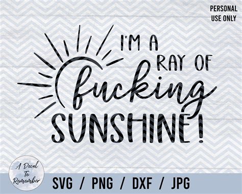 I M A Ray Of Fucking Sunshine SVG PNG DXF Ray Of Etsy