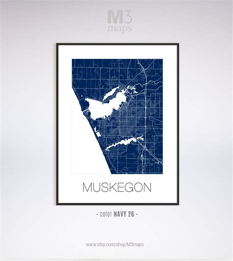 Muskegon Michigan Muskegon MI Map Muskegon Map Muskegon - Etsy