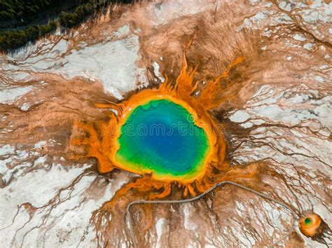 Grand Prismatic Pool At Yellowstone National Park Colors Stock Image