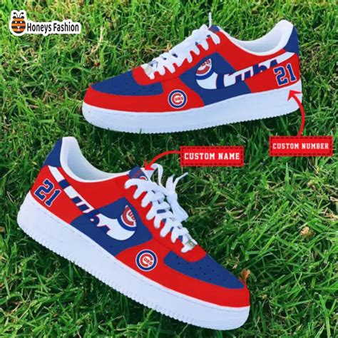 Chicago Cubs MLB Custom Name And Number Air Force 1 Sneaker Honeysfashion