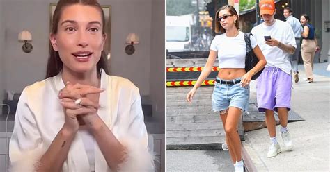 Hailey Bieber Shows Off Natural Make Up Free Beauty As She Stuns In