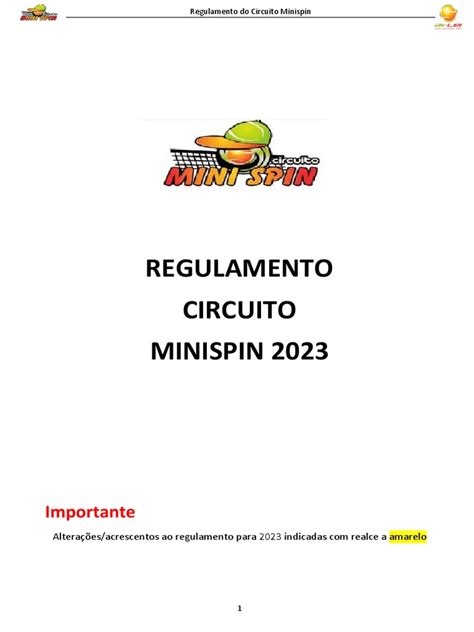 Regulamento Minispin 2023 Pdf Concorrência Irã