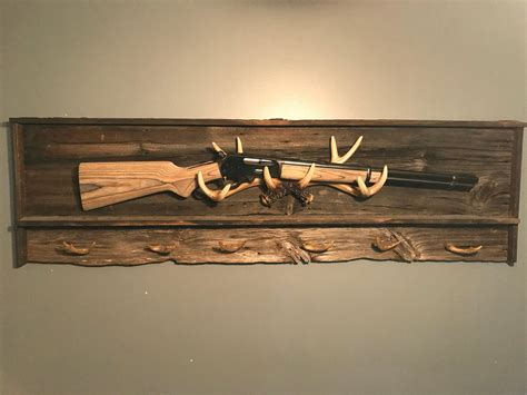 Rustic Gun Rack Gun Rack Deer Antler Antler Rack Mancave