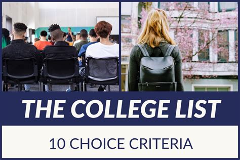 The College List 10 Choice Criteria Parenting For College