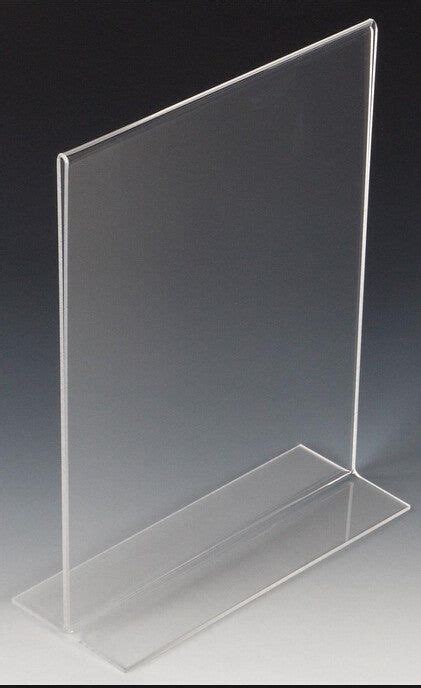 85 X 11 Acrylic Sign Holder For Tabletops Bottom Insert T Style Clear 19050