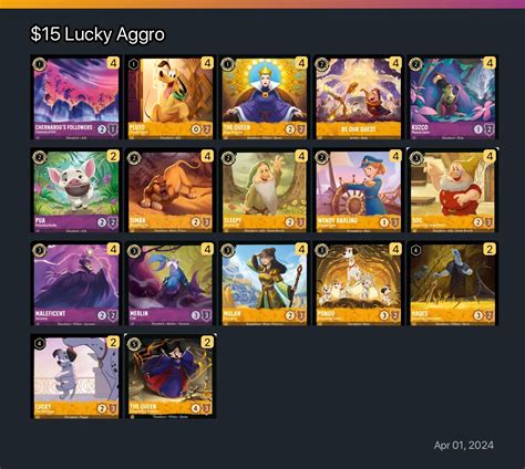 15 Lucky Aggro Lorcana Deck Lorcanagg