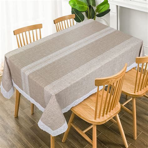 Jucfhy Vinyl Tablecloth With Flannel Backing Plastic Waterproof Rectangle