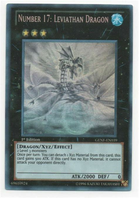 Yugioh Number 17 Leviathan Dragon Genf En039 Ghost Rare 1st Edition