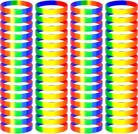 Amazon Bouiexye 40pcs Gay Pride Wristbands Rainbow Silicone