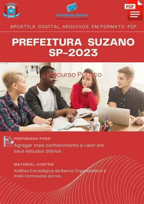 Provimento Efetivo Concursos Apostila Prefeitura Suzano SP