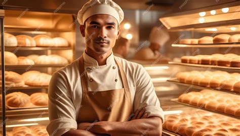 Premium Photo A Futuristic Potrait Photo Of Bakery Man With Bakery