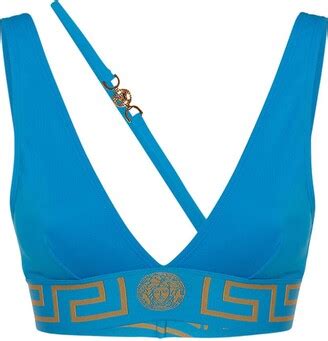 Versace Greca Logo Bikini Top W Strap Shopstyle Two Piece Swimsuits