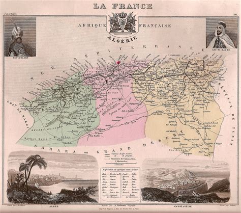 Lest Algérien Parle Carte Lalgérie En 1870