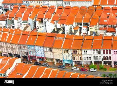 Singapore Chinatown Street Aerial View Stock Photo Alamy