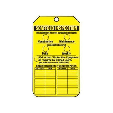 Order TRS318PTP By Accuform Scaffold Status Safety Tag Scaffold