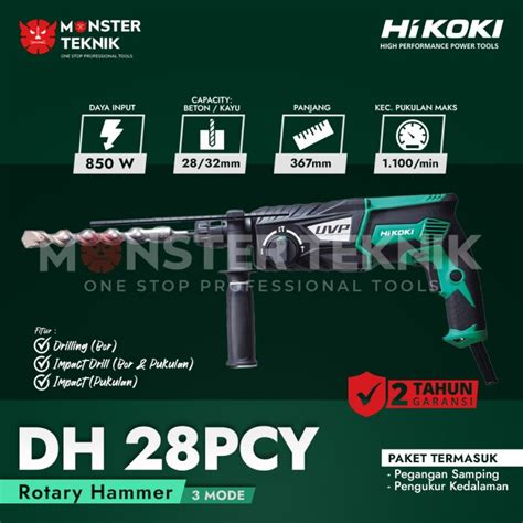 Jual Mesin Bor Beton Hikoki 28 Mm Rotary Hammer Drill Hitachi DH28PCY