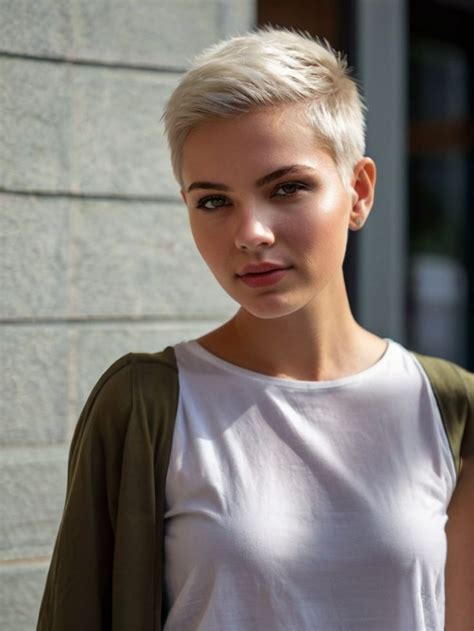 Ideen Buzz Cut Frauen And Shaved Pixie Cut 2024 Fm Galerie In 2024 Short Blonde Hair Short