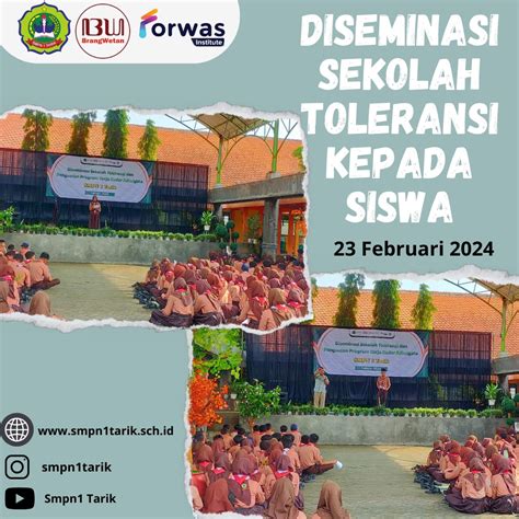 Deseminasi Nilai Nilai Toleransi Kepada Siswa Di Smpn 1 Tarik Smp