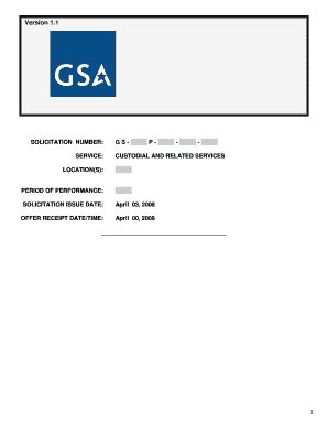 Fillable Online Gsa Gsa National Custodial Performance Fax Email Print